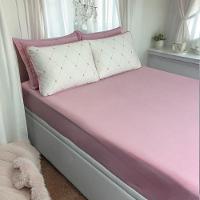 Jogo De Lençol 3 Pçs Zono Enxovais Queen Rosado Estampa Bolinha Pontilhado - 1