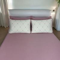 Jogo De Lençol 3 Pçs Zono Enxovais Queen Rosado Estampa Bolinha Pontilhado