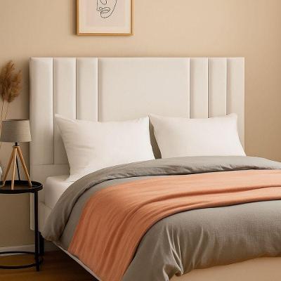 Cabeceira Suede Moderna King 195 Cm Estofada Cama Box Frame Branco