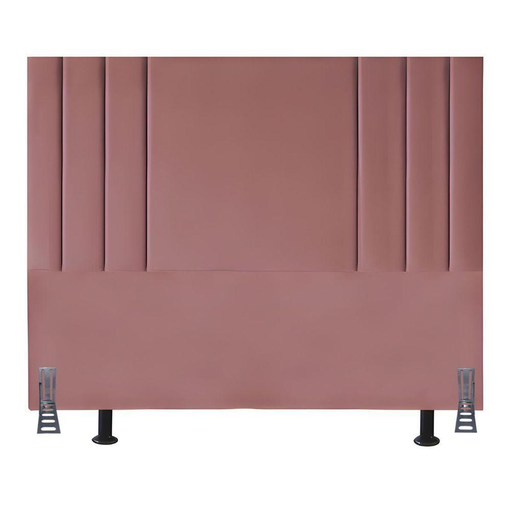 Cabeceira Solteiro Estofada 90 Cm Suede Frame Cama Box Rose - 1