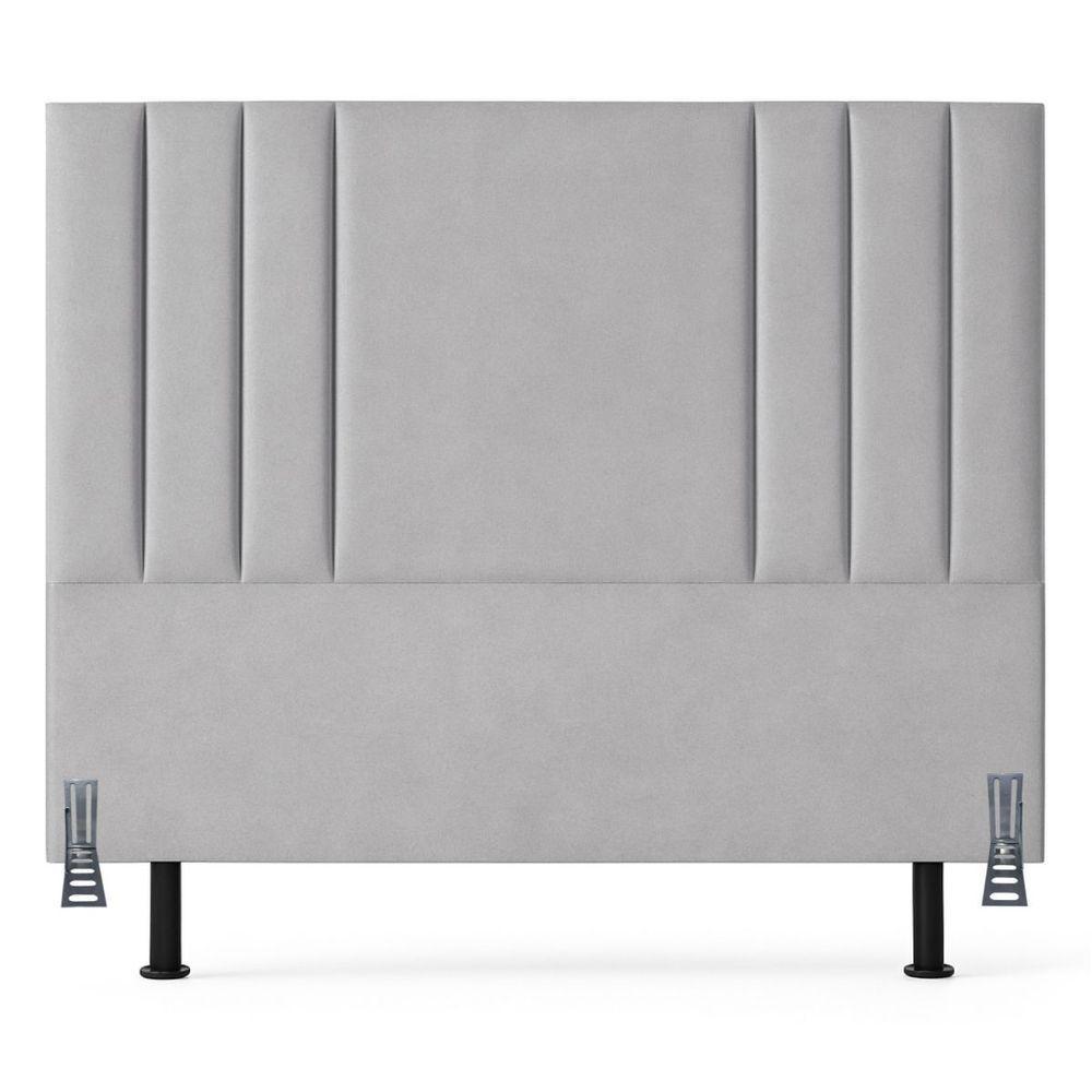 Cabeceira Casal 140cm Veludo Frame Estofada Cama Box Moderna Cinza - 2