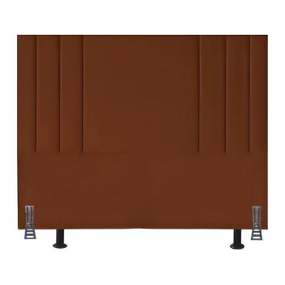 Cabeceira 195 Cm Suede Moderna King Clássica Cama Box Frame Terracota
