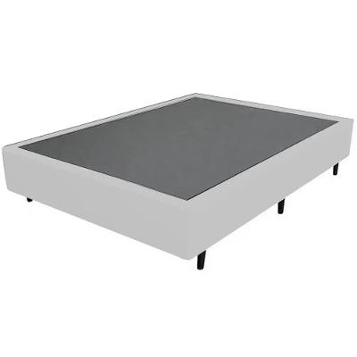 Base Box Casal Suede Branco 38x138x188