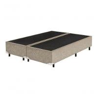 Base Box Casal Bipartido Suede Bege 30x138x188 - 2