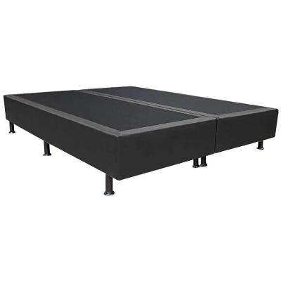 Base Box King Bipartido Preto Suede 198x203