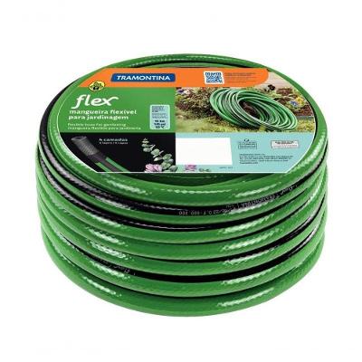 Mangueira Flex Para Jardim Tramontina Em Pvc Verde Com Faixa Preta 4 Camadas 10m