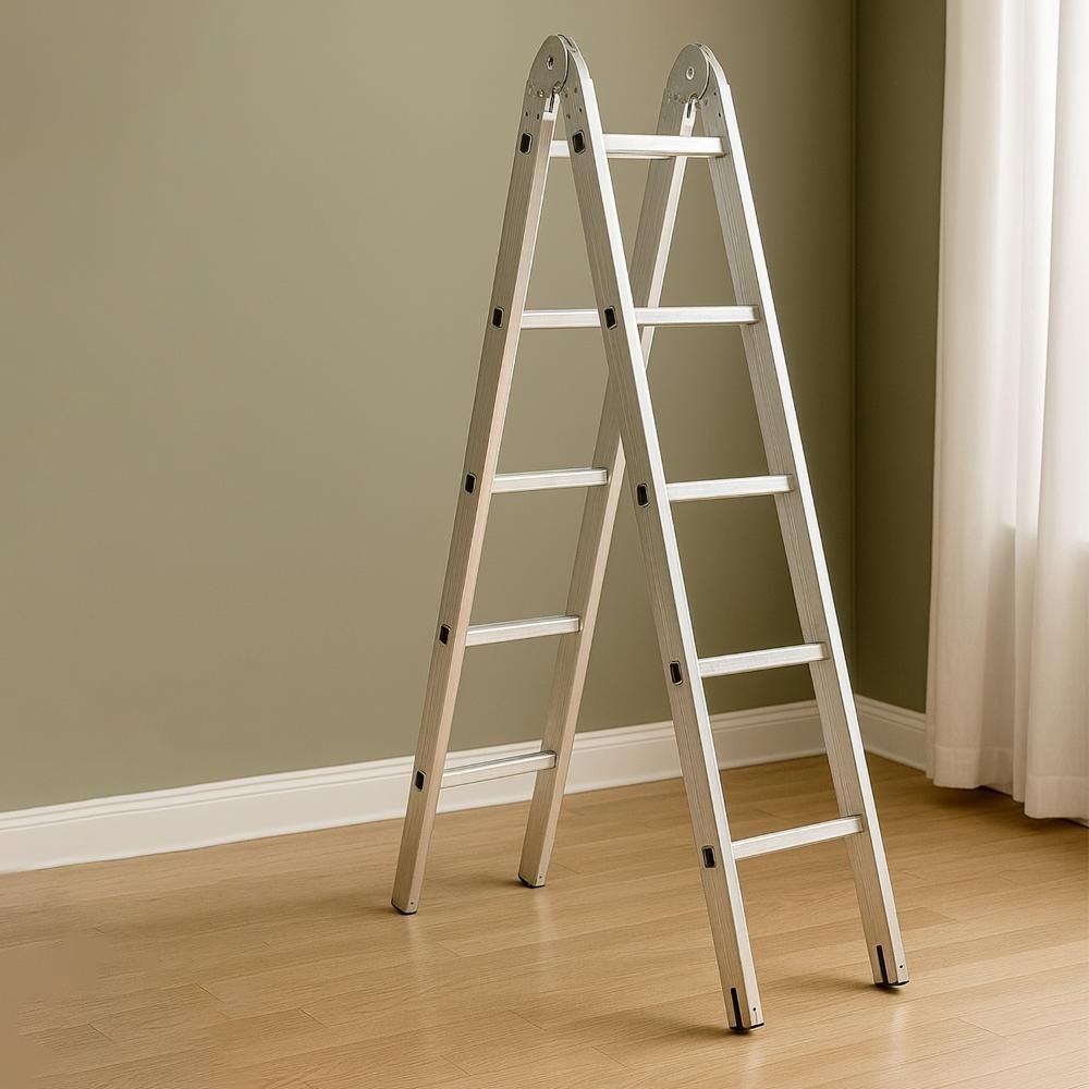 Escada Tesoura Multifuncional De Aluminio 10 Degraus 3mts - 5