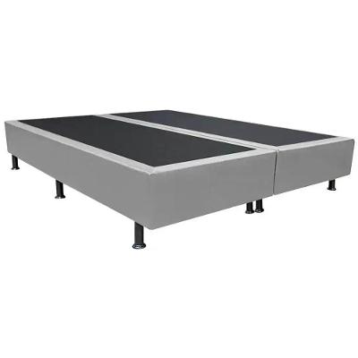 Cama Base Box Casal Bipartido Branco Suede 30x138x188