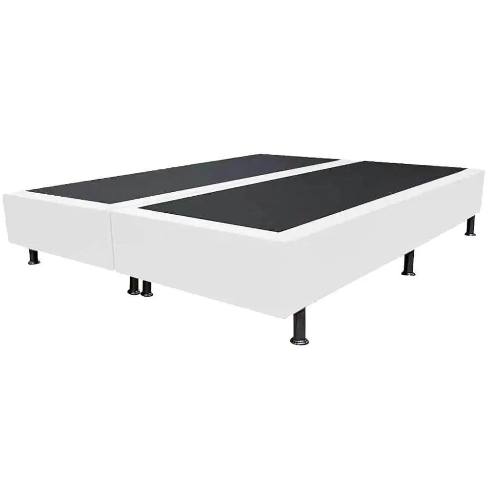 Cama Base Box Casal Bipartido Branco Sintético 30x138x188 - 1