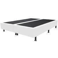 Cama Base Box Casal Bipartido Branco Sintético 138x188 - 1