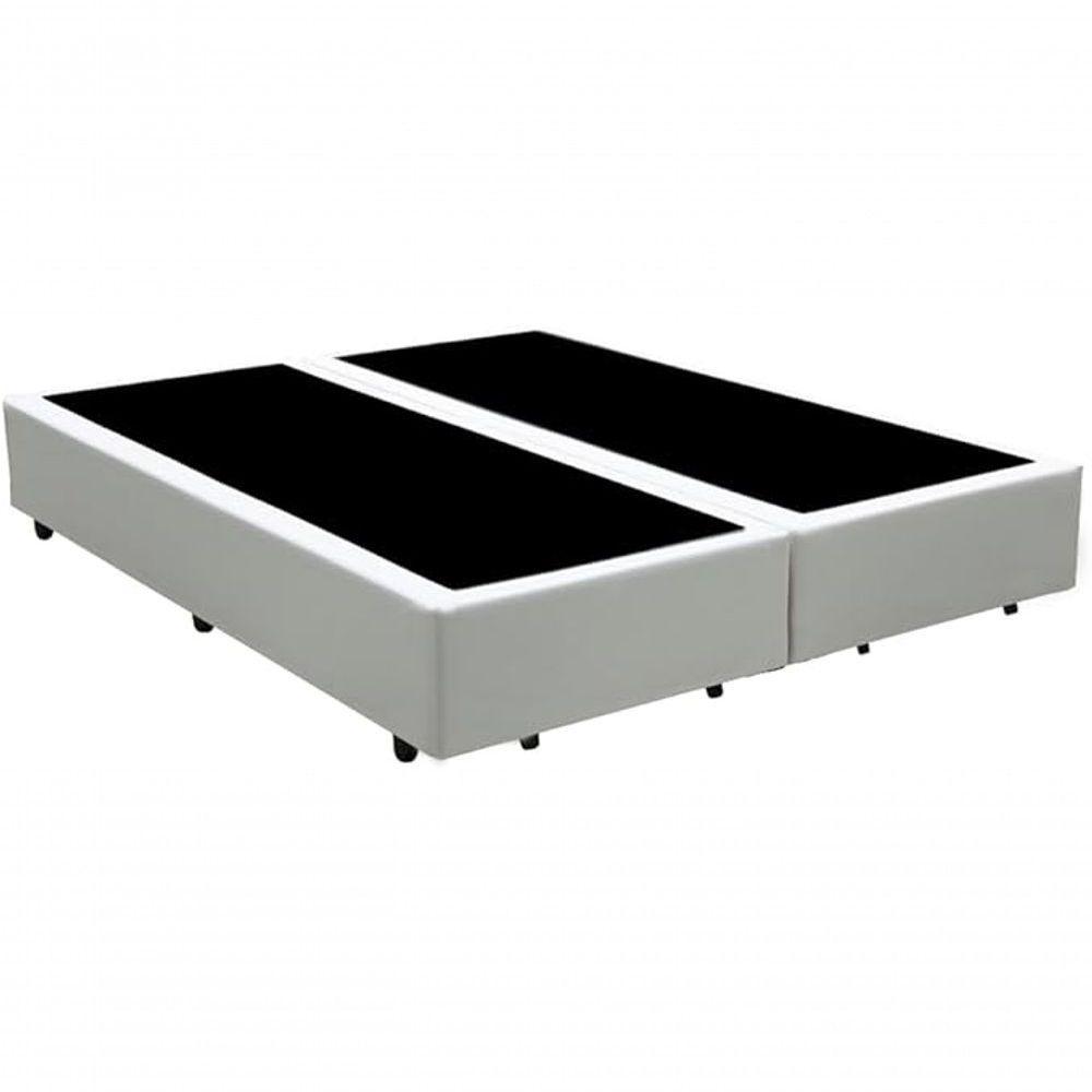 Cama Base Box Casal Bipartido 138x188 Sintético Branco - 2