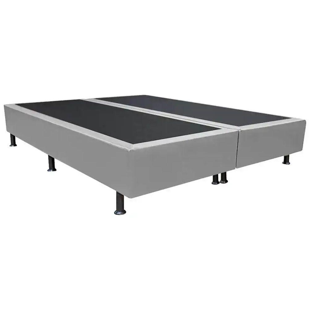 Cama Base Box Casal Bipartido Suede Branco 138x188 - 2