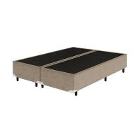 Base Box Casal Bipartido Bege Suede 138x188 - 1