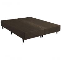 Base Box Queen Bipartido Suede Marrom 38x158x198 - 2