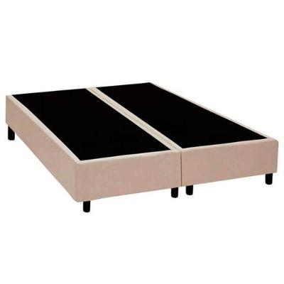 Base Box Queen Bipartido Sintético Bege 38x158x198