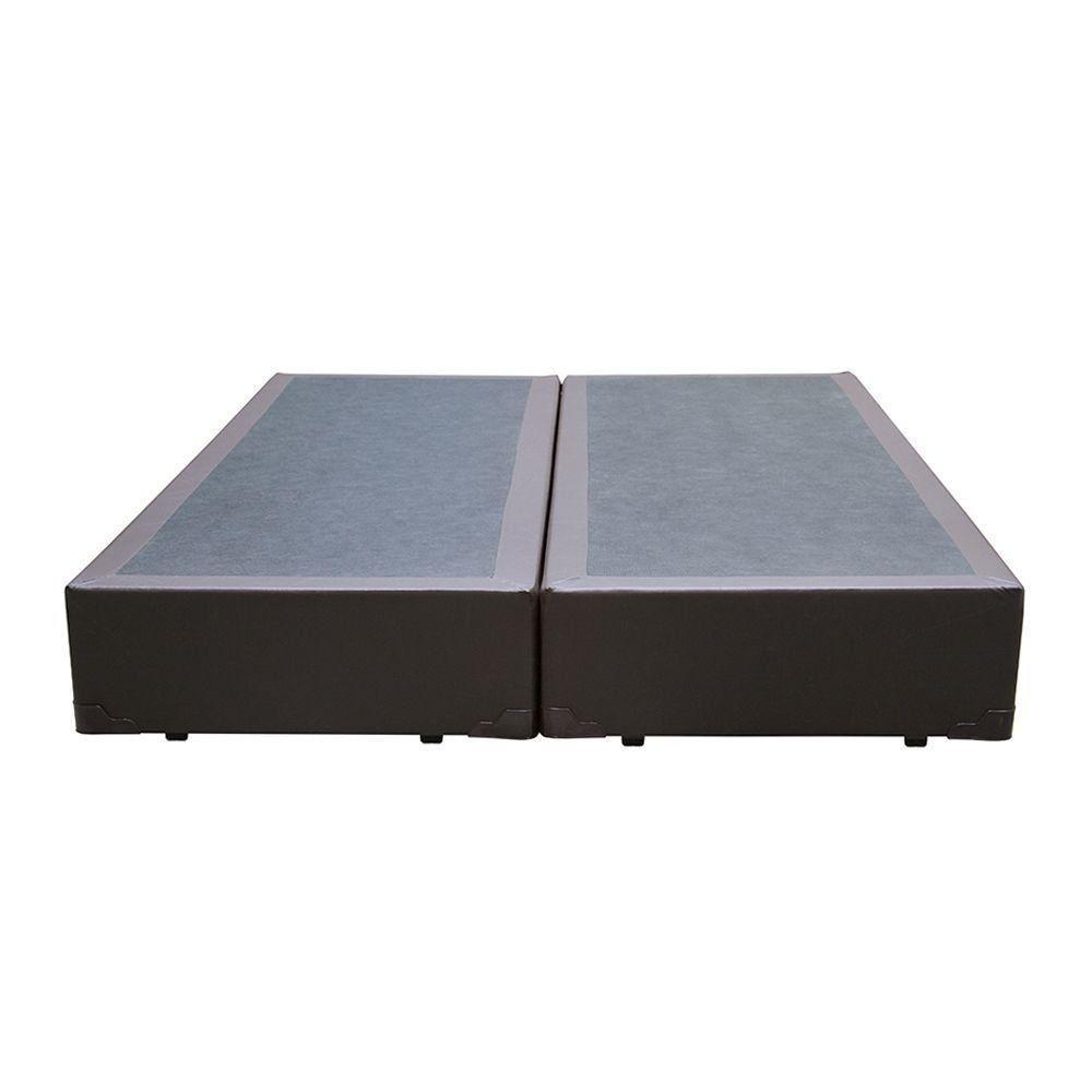 Base Box Queen Bipartido Marrom Sintético 38x158x198 - 4