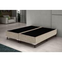 Base Box Queen Bipartido Bege Suede 38x158x198 - 3