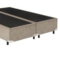 Base Box Queen Bipartido Bege Suede 38x158x198