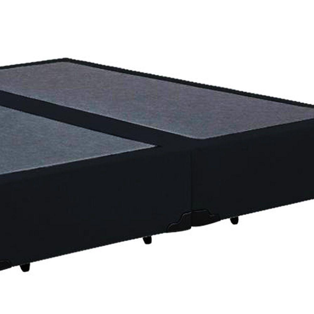 Base Box Queen Bipartido Suede Preto 38x158x198 - 3