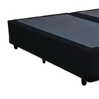 Base Box Queen Bipartido Suede Preto 38x158x198
