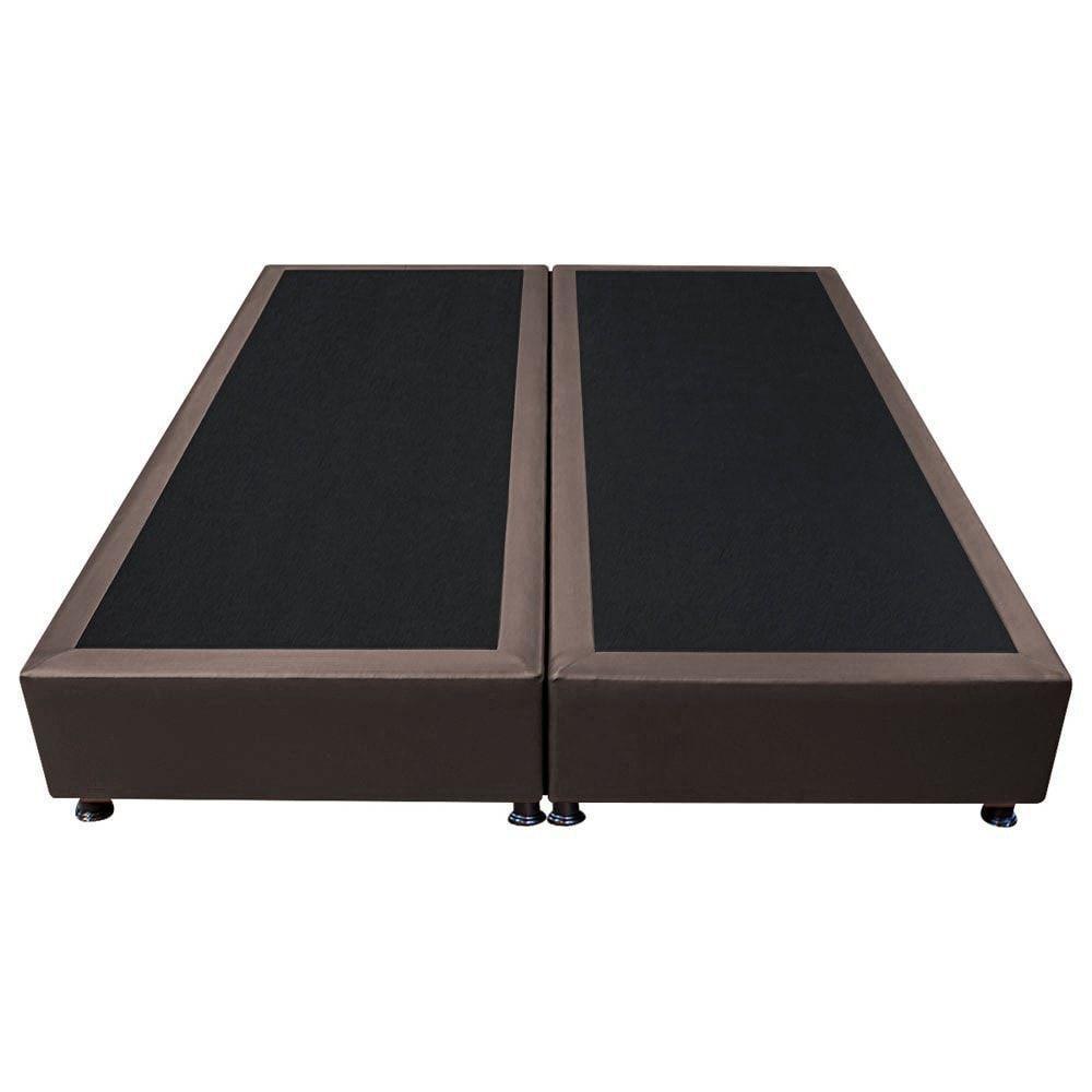 Cama Base Box Queen Bipartido Sintético Marrom 38x158x198 - 2