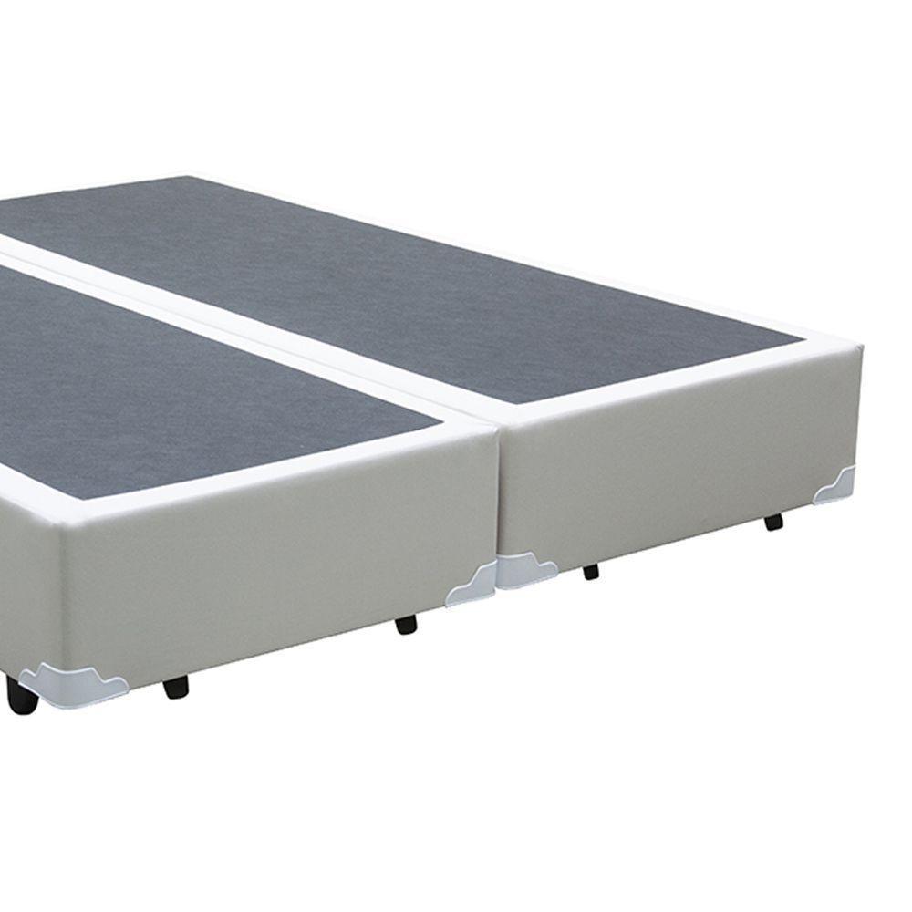 Base Box Queen Bipartido Branco Sintético 158x198 - 4