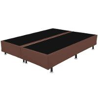 Base Box Queen Bipartido Marrom Suede 158x198 - 1