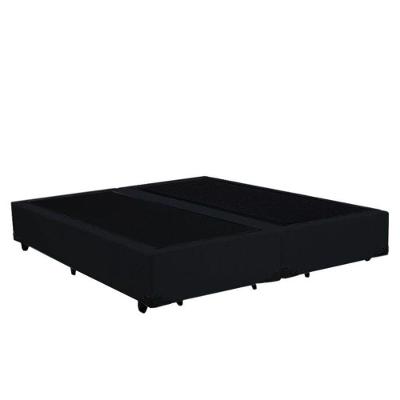 Base Box Queen Bipartido Preto Suede 158x198
