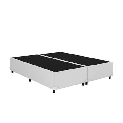 Base Box Queen Bipartido Branco Suede 158x198