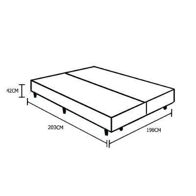 Cama Base Box King Bipartido Sintético Marrom 38x193x203