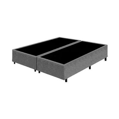 Cama Base Box King Bipartido Suede Cinza 38x193x203