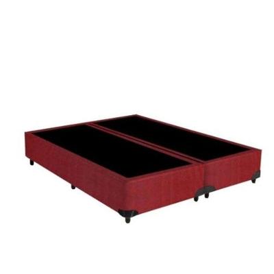 Cama Base Box King Bipartido Suede Vermelho 38x193x203