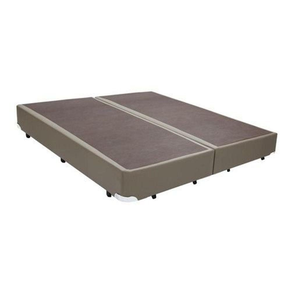Cama Base Box King Bipartido Bege Sintético 193x203 - 3