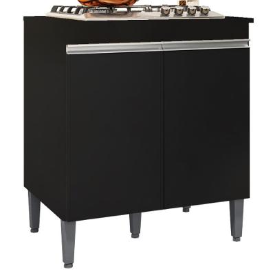 Balcao Com Tampo Para Cooktop 2 Pt 79 Cm Andreia Preto Reajl Moveis Preto