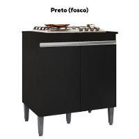 Balcao Com Tampo Para Cooktop 2 Pt 79 Cm Andreia Preto Reajl Moveis Preto