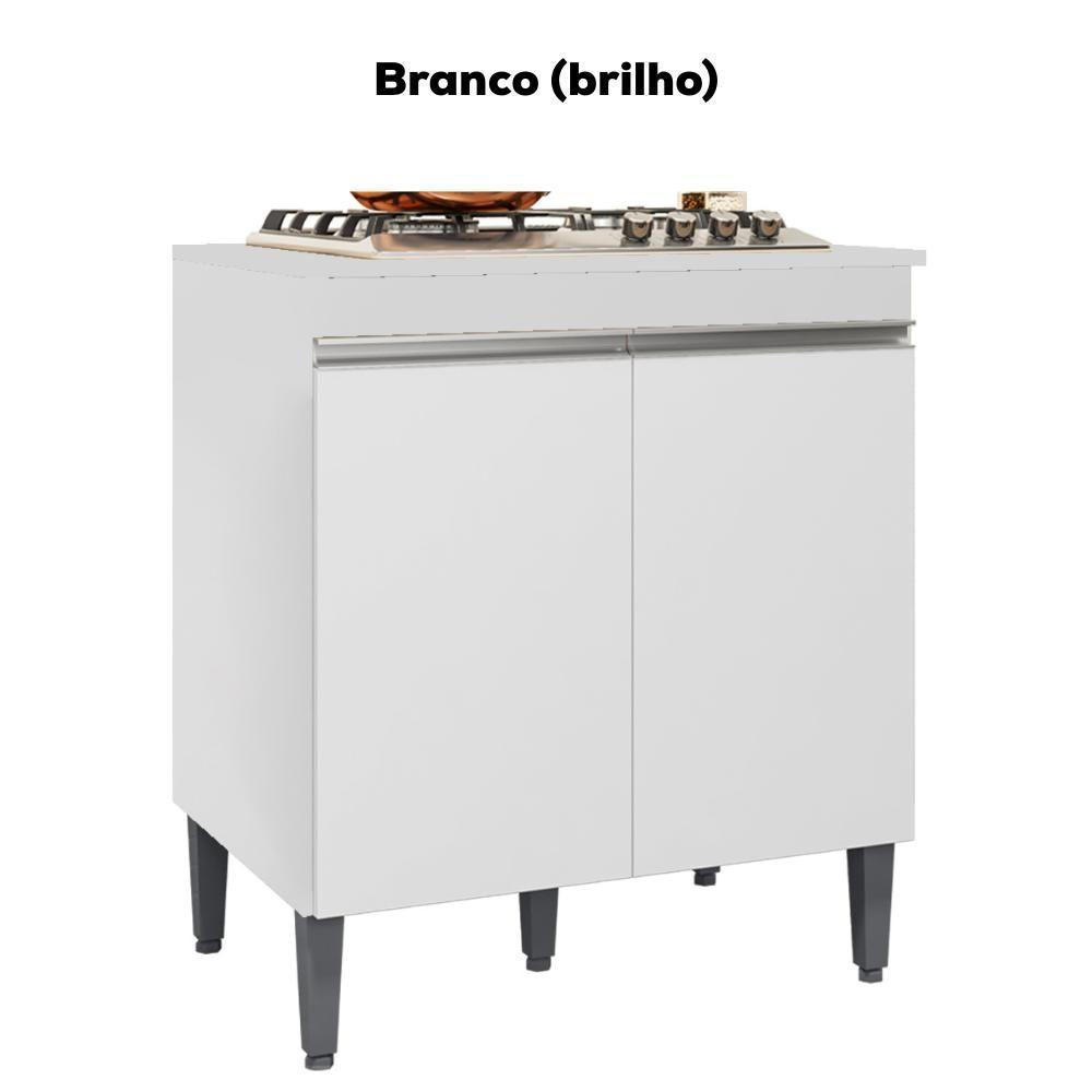 Balcao Com Tampo Para Cooktop 2 Pt 79 Cm Andreia Branco Reajl Moveis Branco - 4