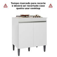 Balcao Com Tampo Para Cooktop 2 Pt 79 Cm Andreia Branco Reajl Moveis Branco - 5