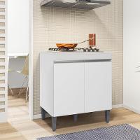 Balcao Com Tampo Para Cooktop 2 Pt 79 Cm Andreia Branco Reajl Moveis Branco - 6