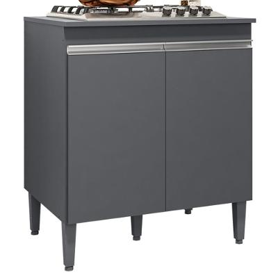 Balcao Com Tampo Para Cooktop 2 Pt 79 Cm Andreia Cinza Reajl Móveis Cinza