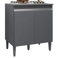 Balcao Com Tampo Para Cooktop 2 Pt 79 Cm Andreia Cinza Reajl Móveis Cinza - 1