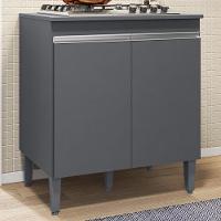 Balcao Com Tampo Para Cooktop 2 Pt 79 Cm Andreia Cinza Reajl Móveis Cinza - 2