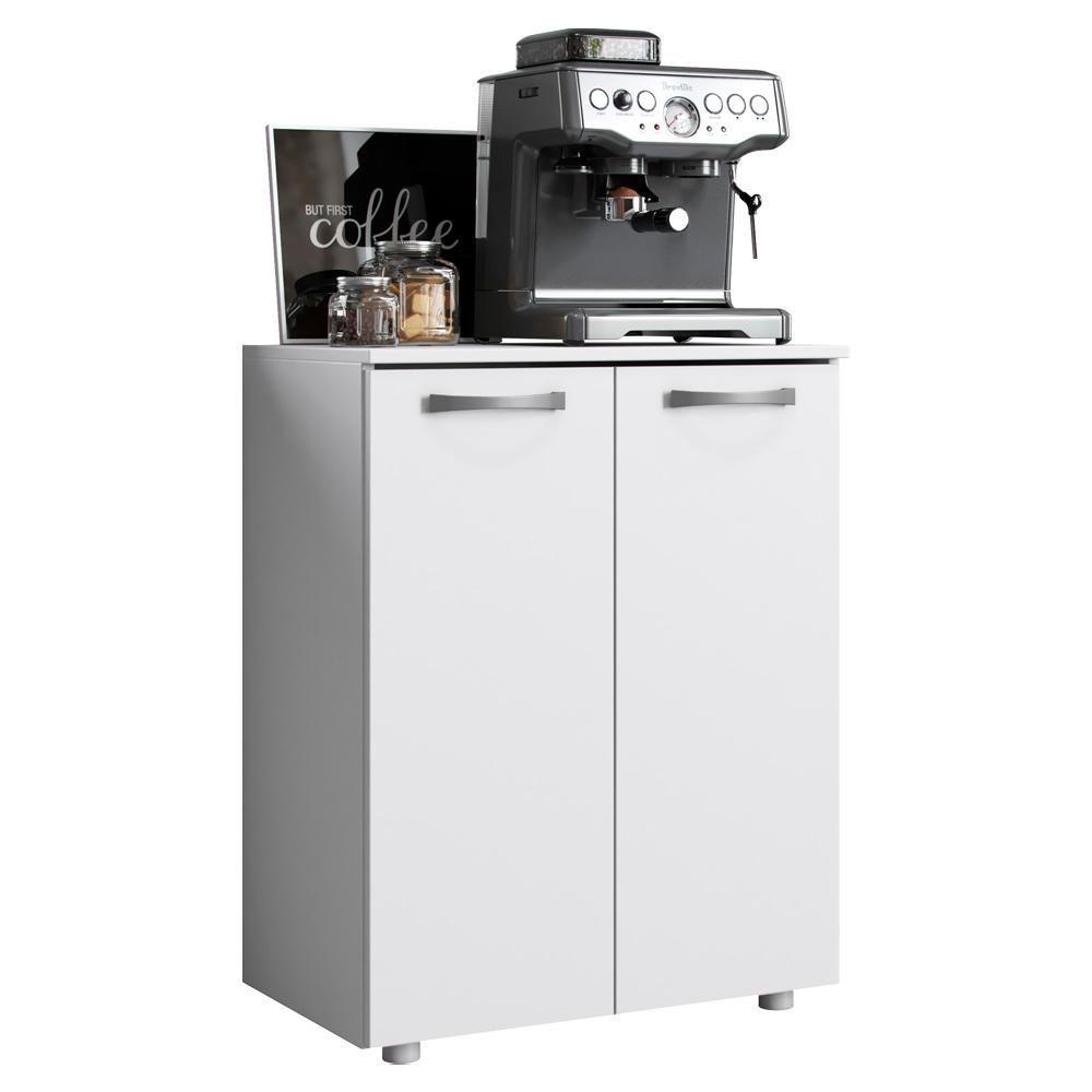 Balcao Com Tampo 2 Portas 61 Cm Mdp Denver Branco Armoveis Branco - 1