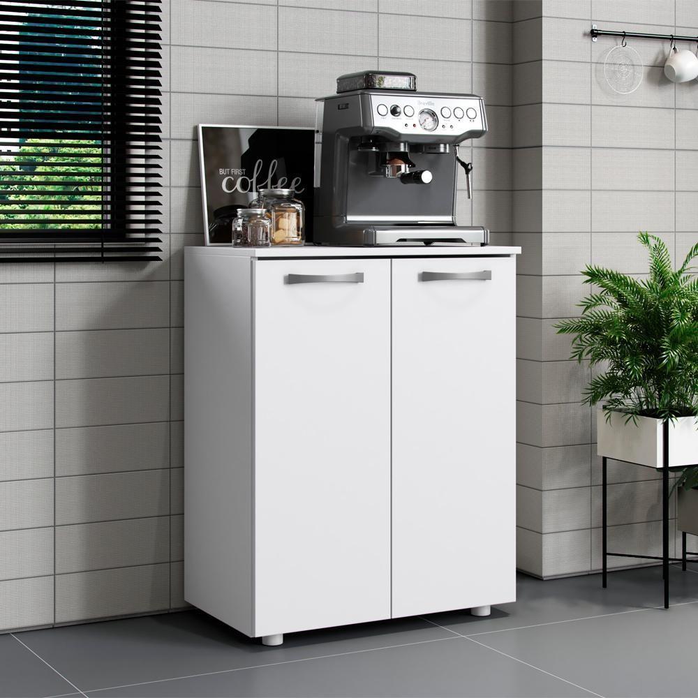 Balcao Com Tampo 2 Portas 61 Cm Mdp Denver Branco Armoveis Branco - 8