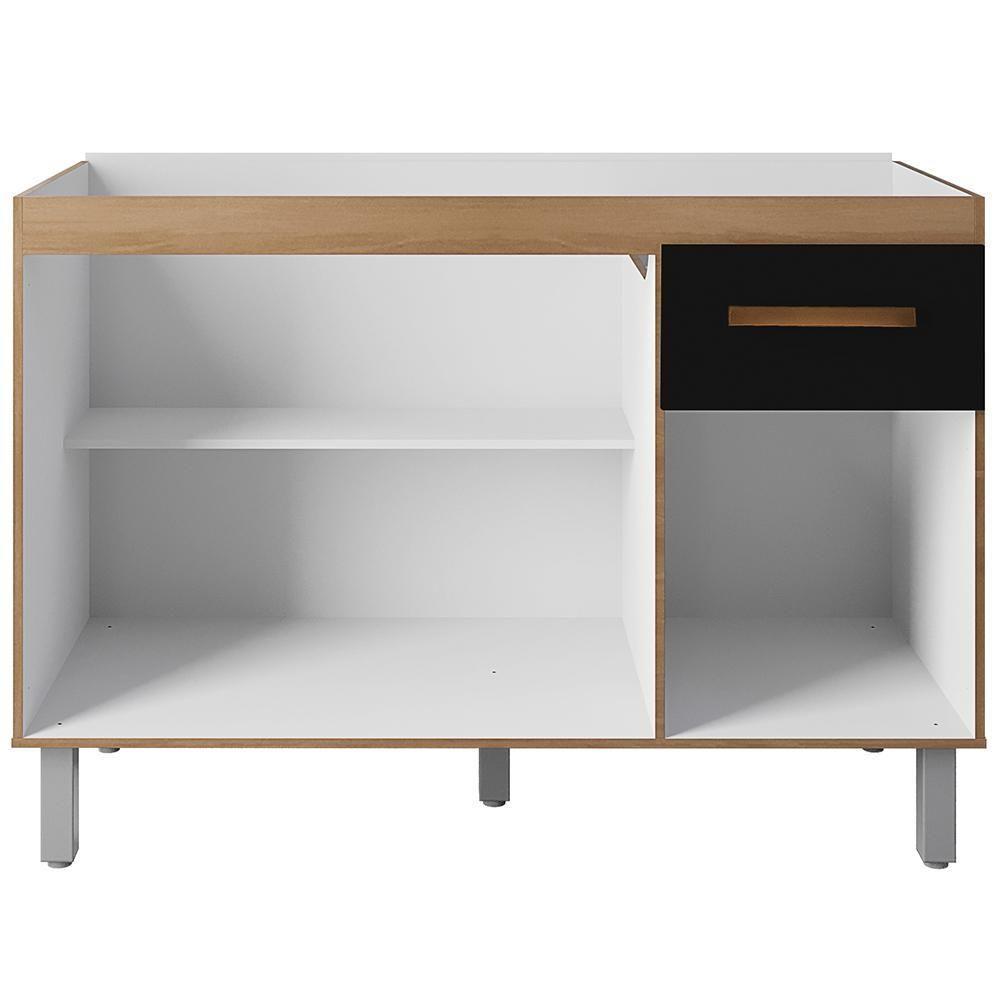 Balcao Para Pia 3p 1g 120 Cm Anita Savana Preto Mobbs Savana Preto - 5