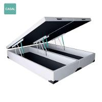 Cama Box Baú Casal Bipartida Sintético Branco 138x188 - 3