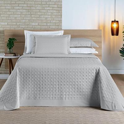 Cobre Leito Queen Madri Percal 200 Fios 100% Algodão 3 Peças - Cinza