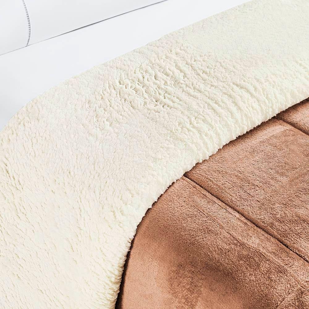 Edredom Queen Coberdrom Dupla Face Sherpa Mantinha Everest - Terra - 3