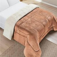 Edredom Queen Coberdrom Dupla Face Sherpa Mantinha Everest - Terra - 1