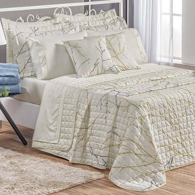 Cobre Leito Queen Top Line Estampado 180 Fios 3 Peças - Gallys