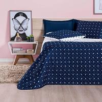 Cobre Leito King Petit Poa Micropercal 200 Fios Dupla Face 3 Peças - Marinho - 3